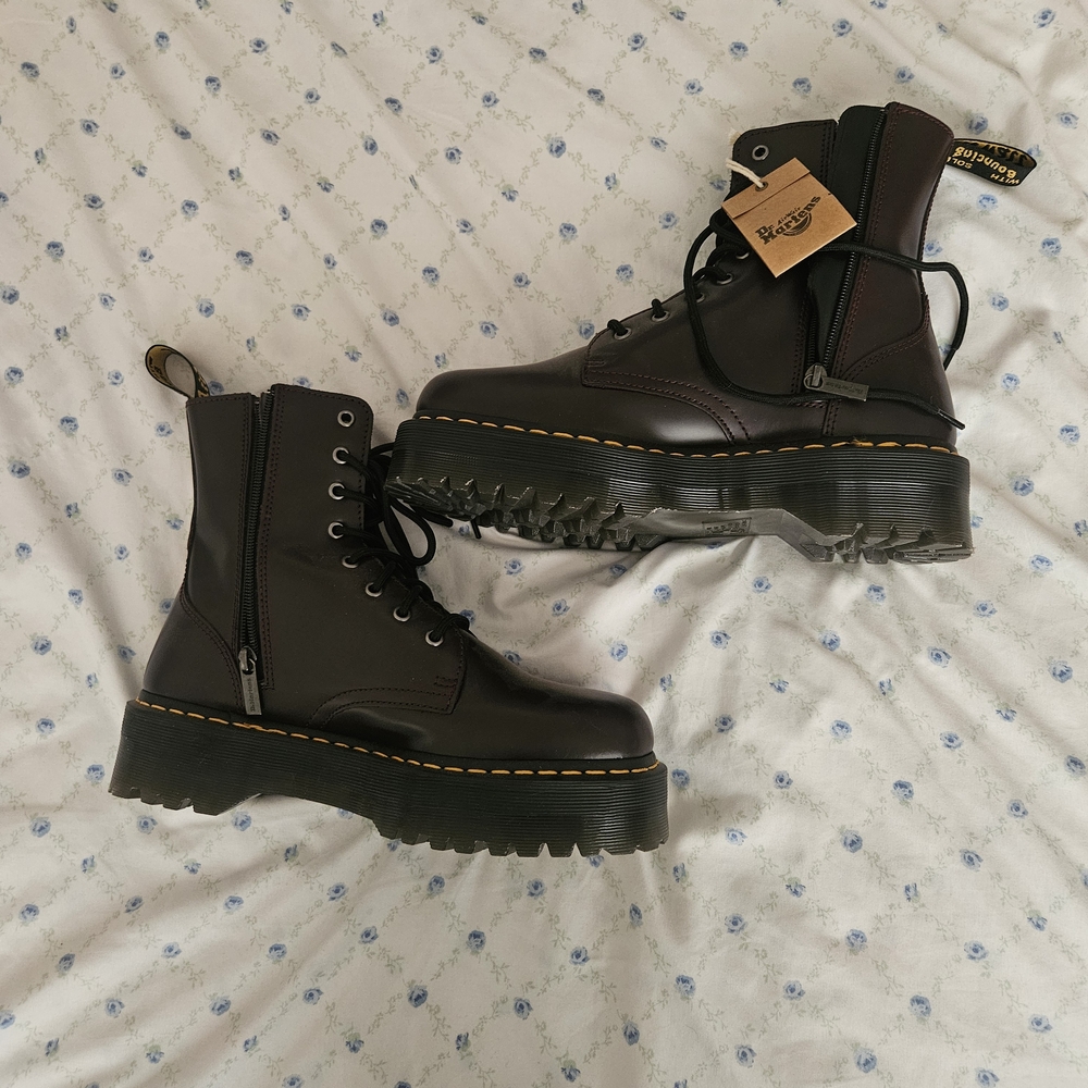 Dr. Martens Women's Dark Purple Leather Boots